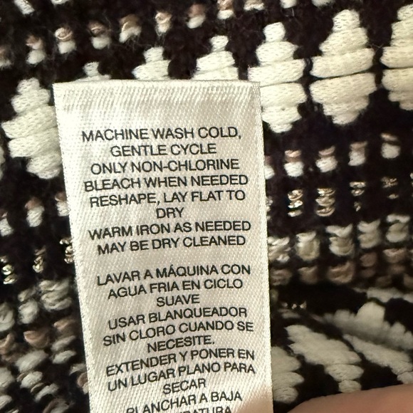 Chico’s Textured Striped Long Sleeve Cardigan Sweater NWT Size 1 / Medium - Picture 8 of 12